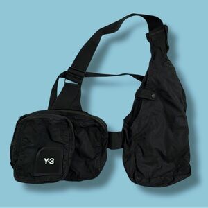 Y-3 Yohji Yamamoto 3-Way Sling Bag Black Nylon Unisex Pouch Bag Gorpcore Adidas